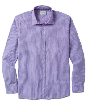 Stripe Seersucker Long-Sleeve Sport Shirt